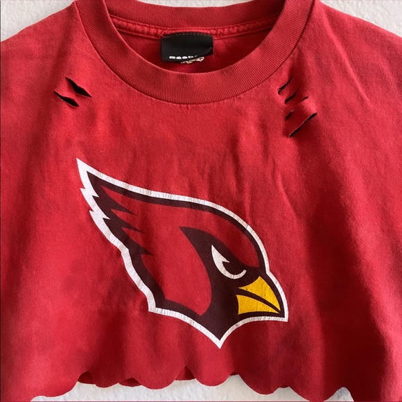Youth Girls Cardinals Football Crop Top Distressed - Picture 3 of 5